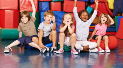 Blije gym kinderen